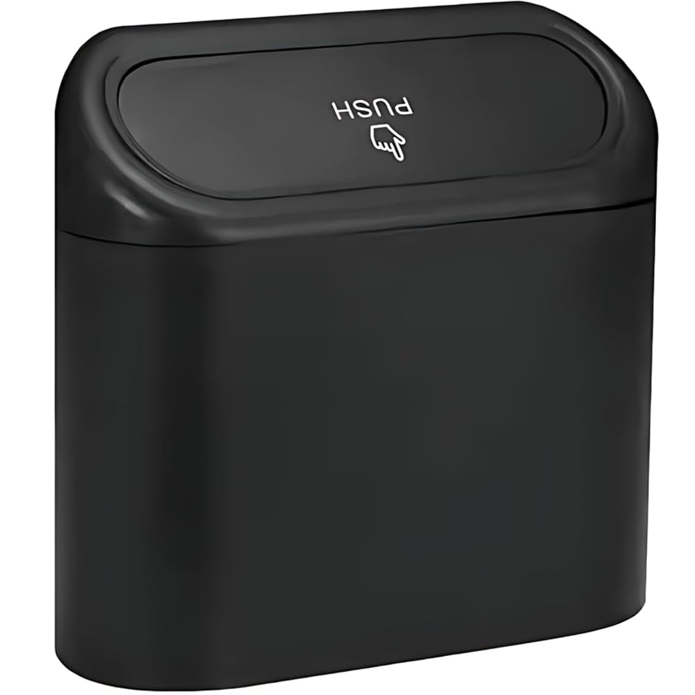 Car Trash Bin with Push Lid and Hanging Hook — product image 1
