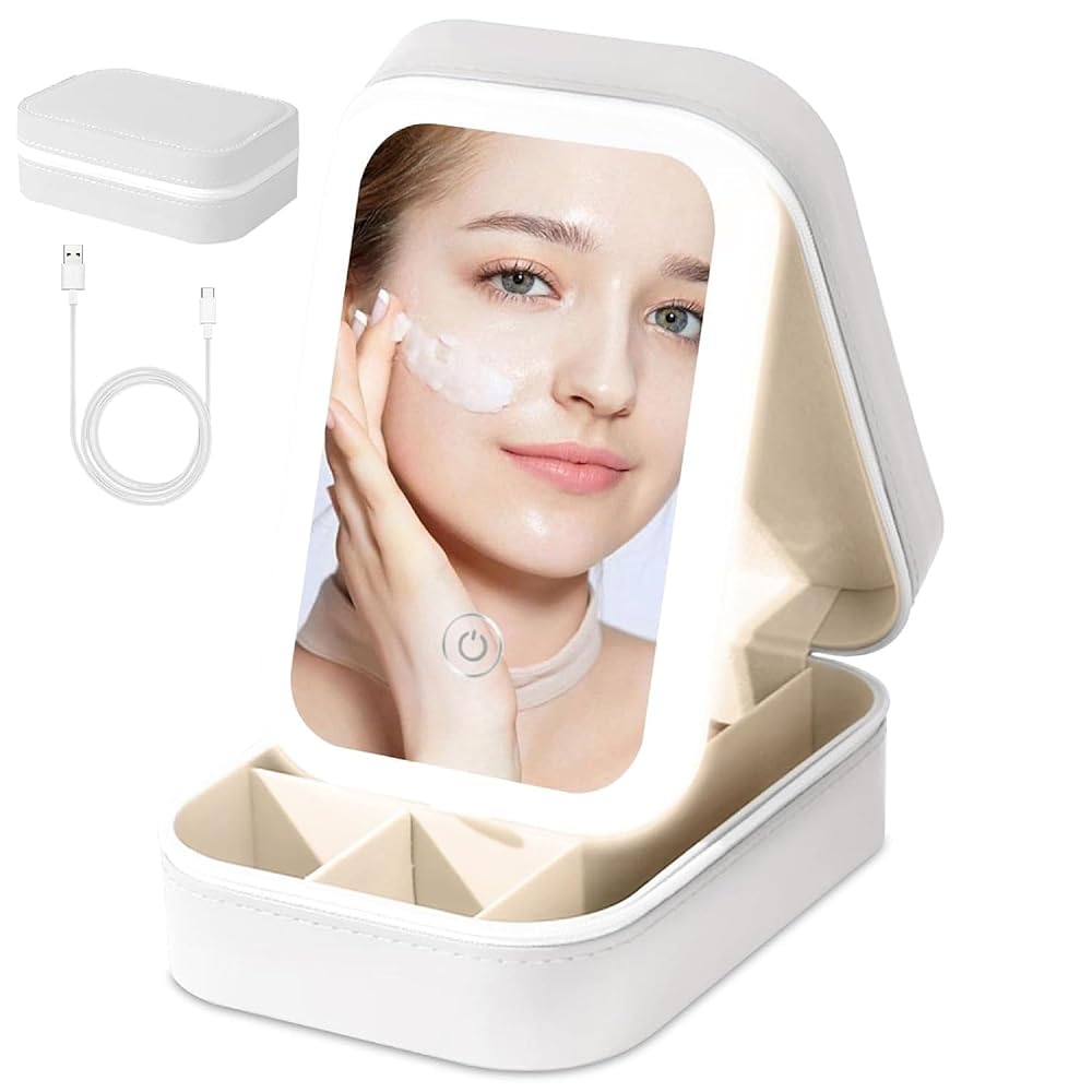LED Makeup Mirror with Storage Box and 3 Light Modes — product image 1