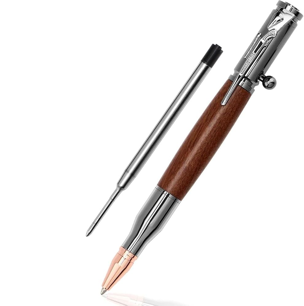 Bolt Action Bullet Pen with Solid Wood & Stainless Steel Body — product image 1