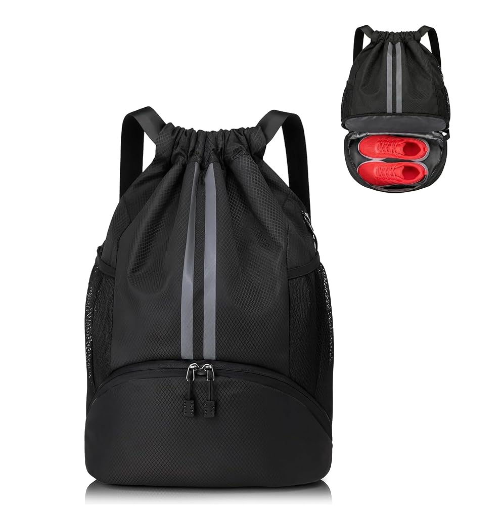 Half Moon Sports Drawstring Backpack with Shoe Compartment — product image 1