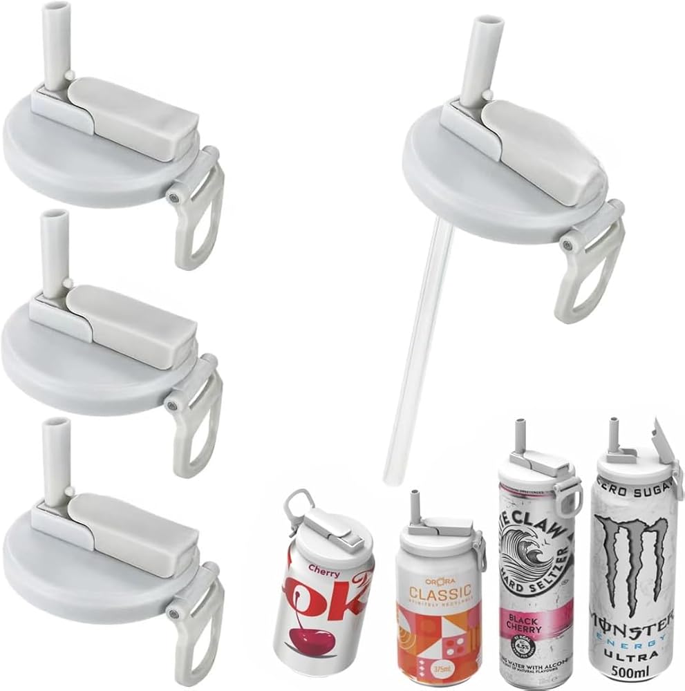 Soda Can Lids with Straws — product image 1