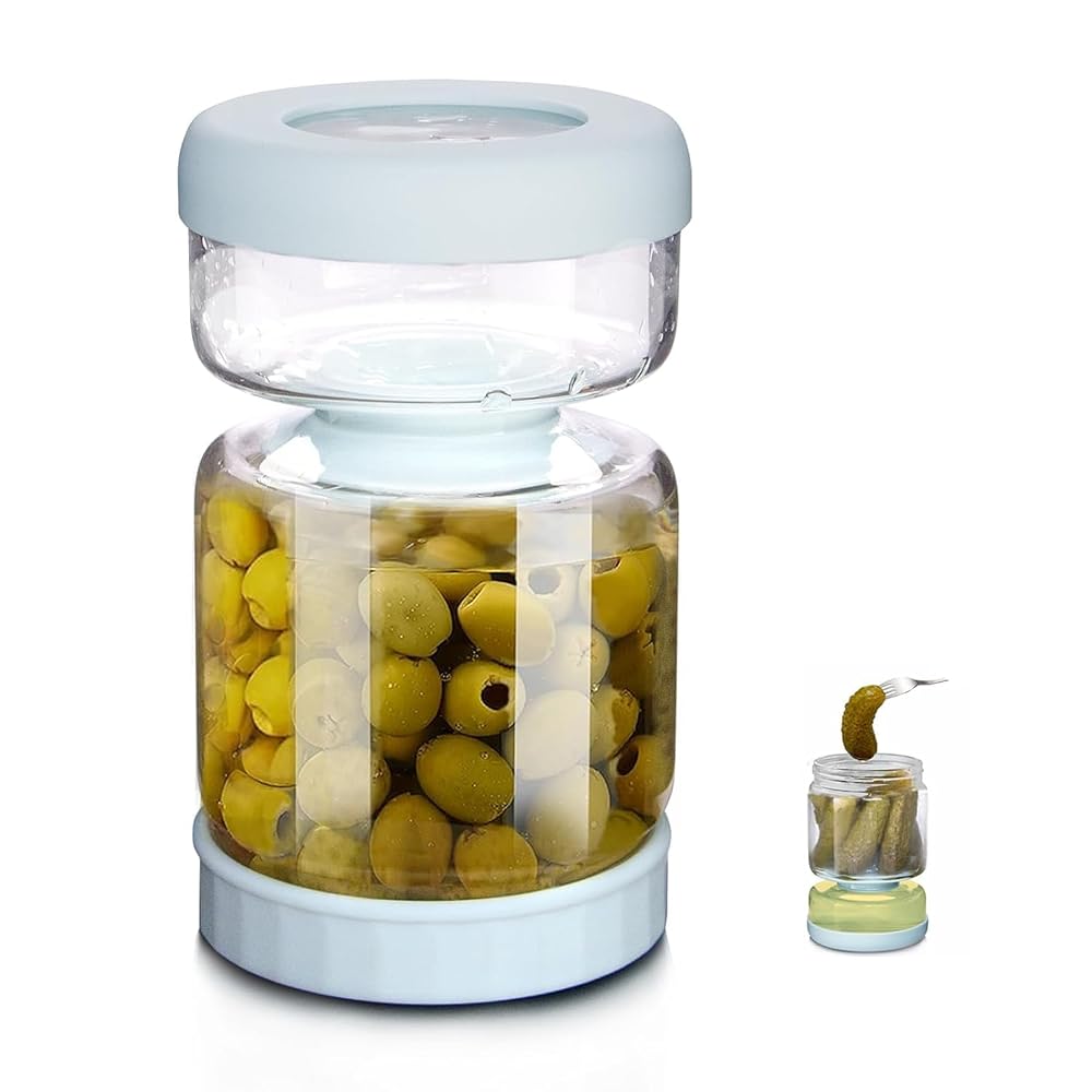 Glass Pickle Jar with Strainer Flip — product image 1