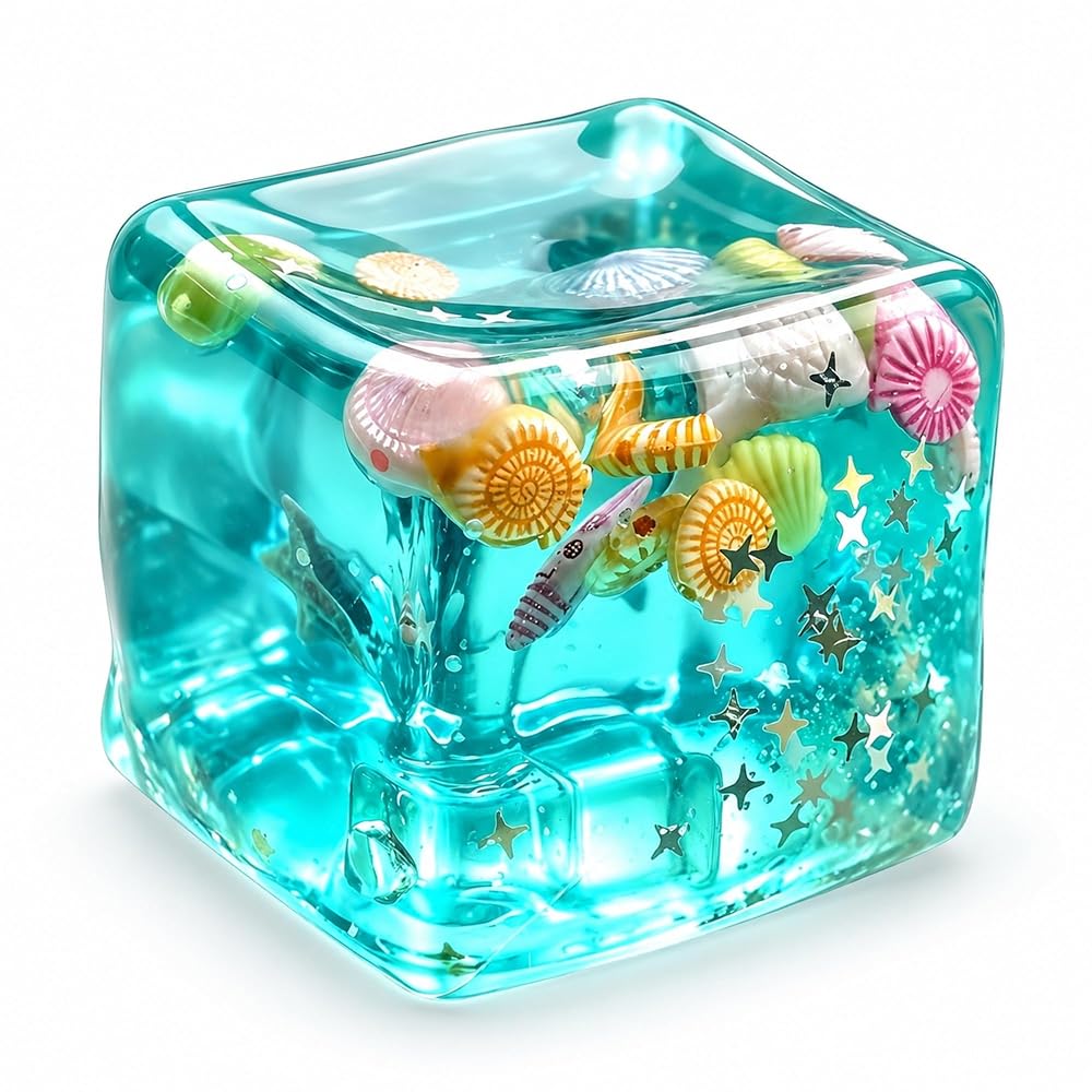 Ocean Stress Cube Masonry Ice Squishy Stress Ball — product image 1
